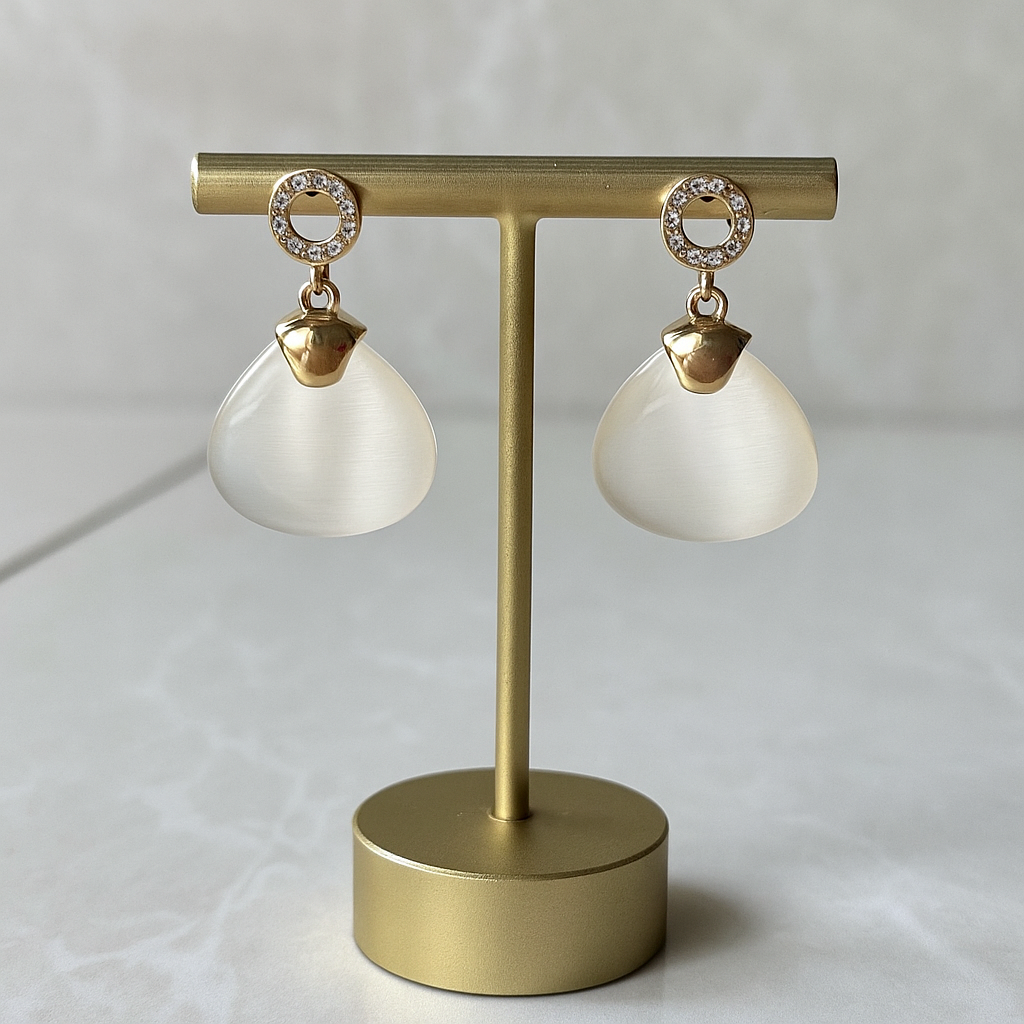 White Shell Acrylic Drop Earrings