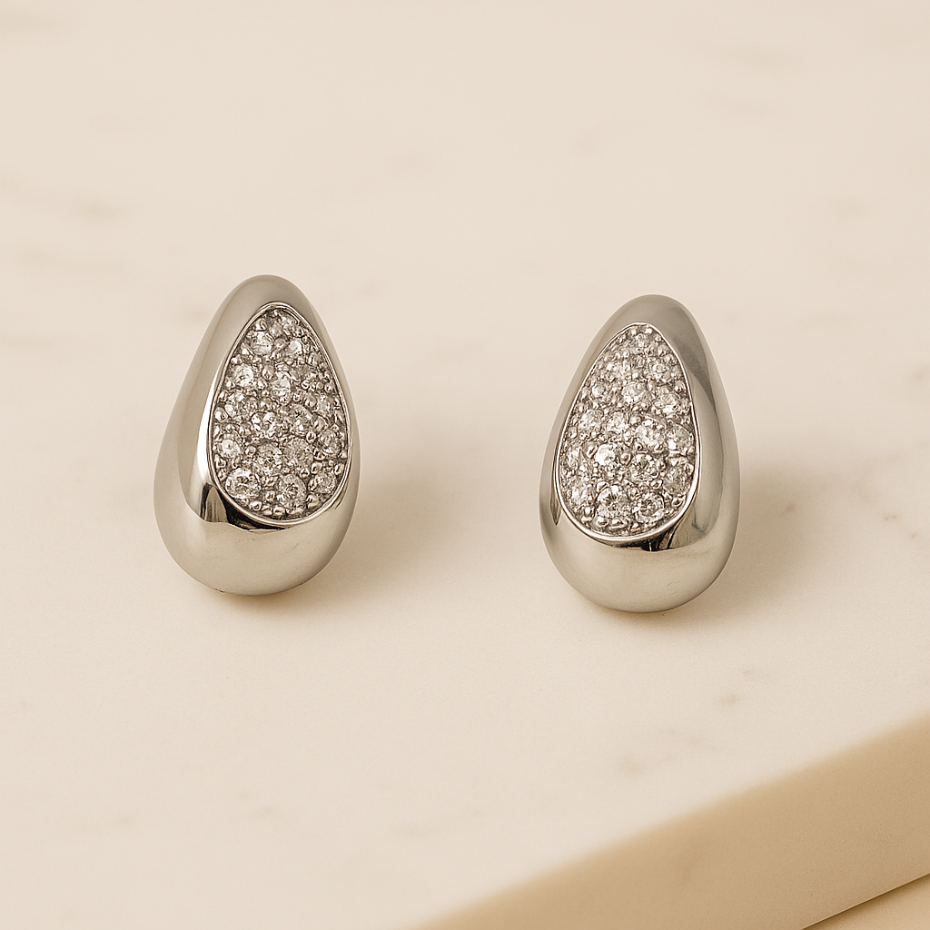 Silver Dusk Pave Studs