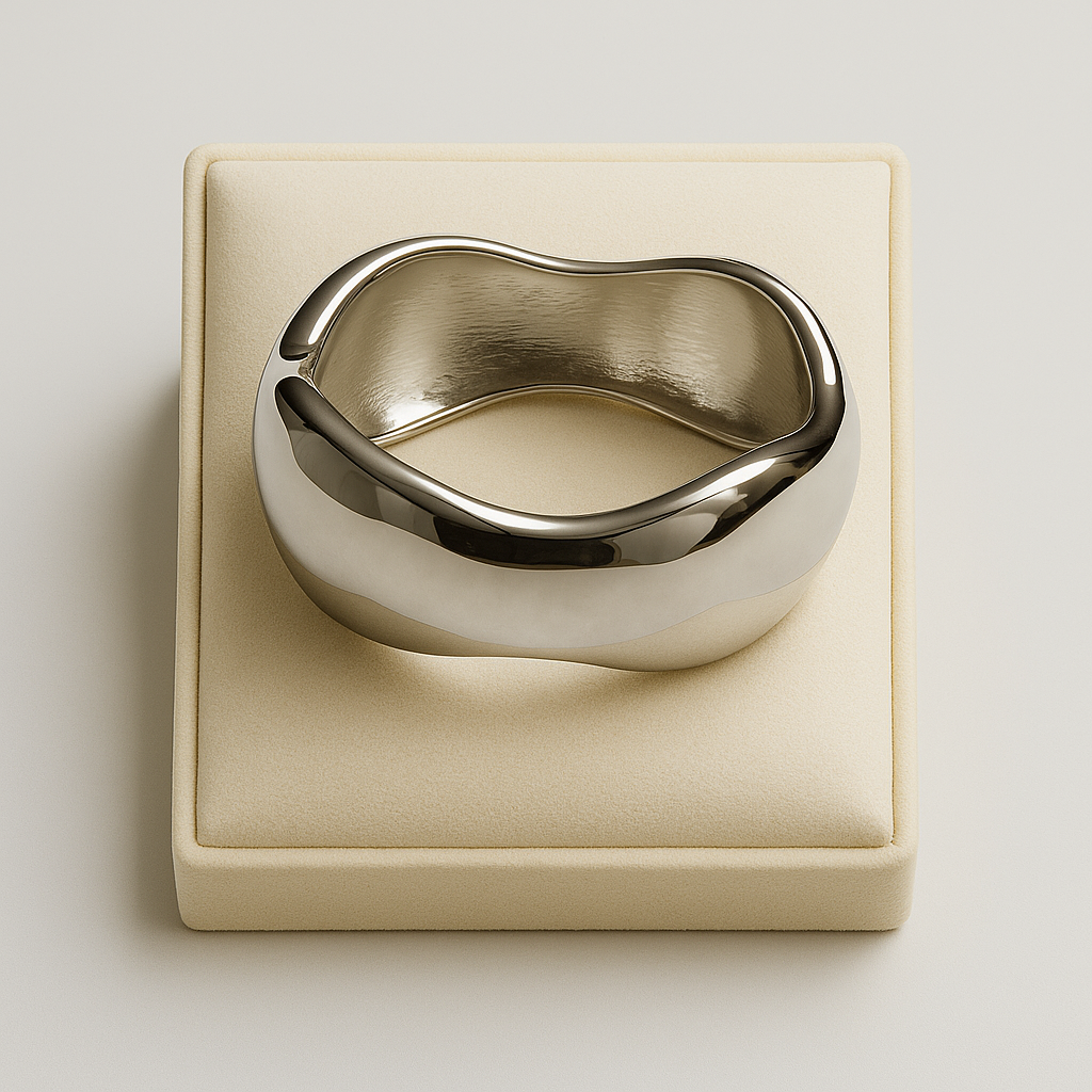 Modern Fluid Demi - Fine Bangle – Silver Statement Bracelet