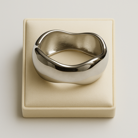 Modern Fluid Demi - Fine Bangle – Silver Statement Bracelet