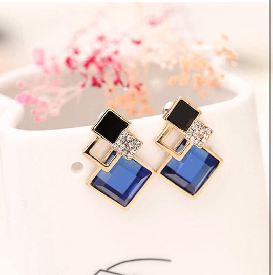 Midnight Zirconia Geometric Earrings