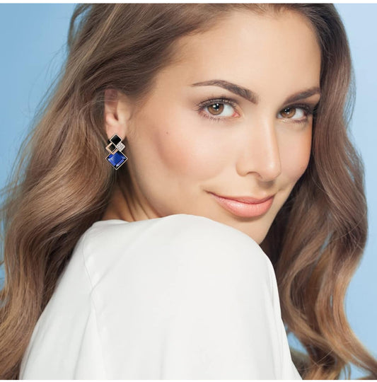 Midnight Zirconia Geometric Earrings