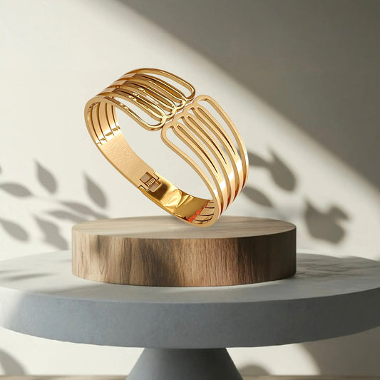 Gold Cuff Openable Bracelet