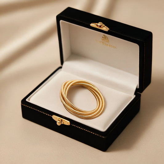 Gold Wraparound Coil Stretch Elastic Bracelet