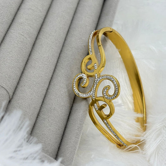 Royal Swirl Crystal Bangle Bracelet