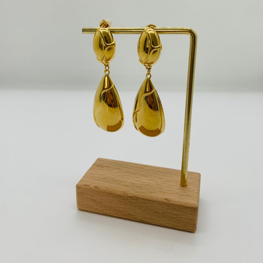 Water Drop Gold Dangle Earing