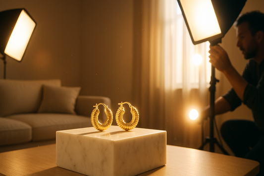 Radiant Gold Textured Hoop Earrings