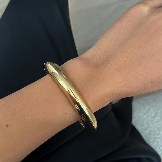 Gold Glossy Bold Chunky Statement Bracelet