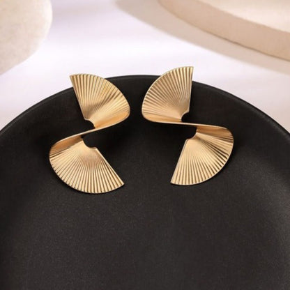 Yellow Chimes Gold Contemporary Drop Earrings