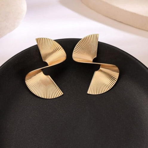 Yellow Chimes Gold Contemporary Drop Earrings